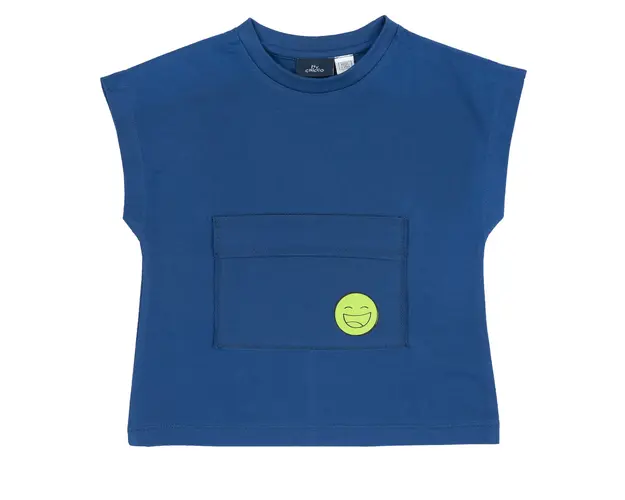 Tricou copii Chicco, bleu cu model, 05864-66CLT