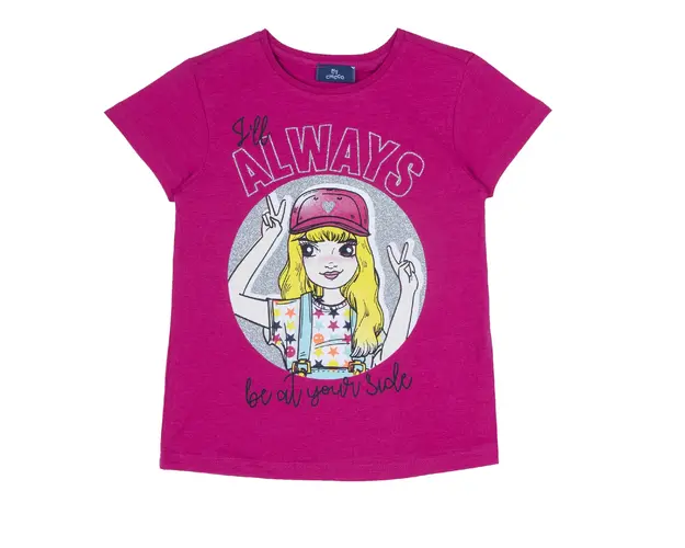 Tricou copii Chicco, ciclamen cu model, 67683