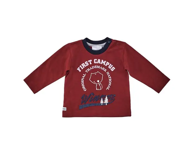 Tricou copii Chicco, maneca lunga, visiniu cu model