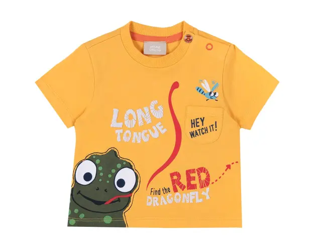 Tricou copii Chicco, portocaliu cu model, 67092