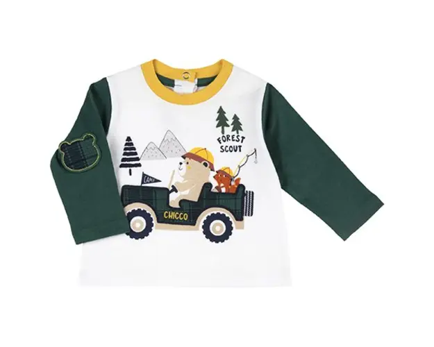 Tricou maneca lunga copii Chicco, 67366-61MFCO, alb