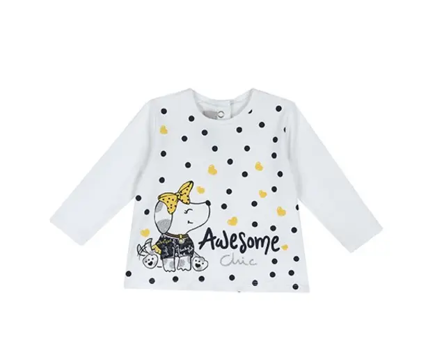 Tricou maneca lunga copii Chicco, 67372-61MFCO, Alb
