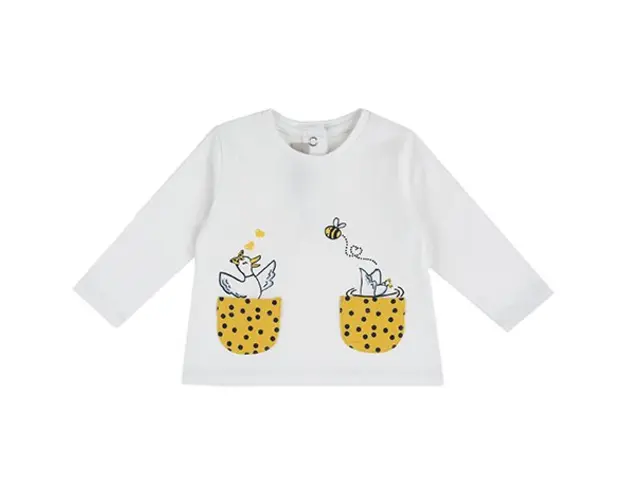Tricou maneca lunga copii Chicco, 67374-61MFCO, Alb