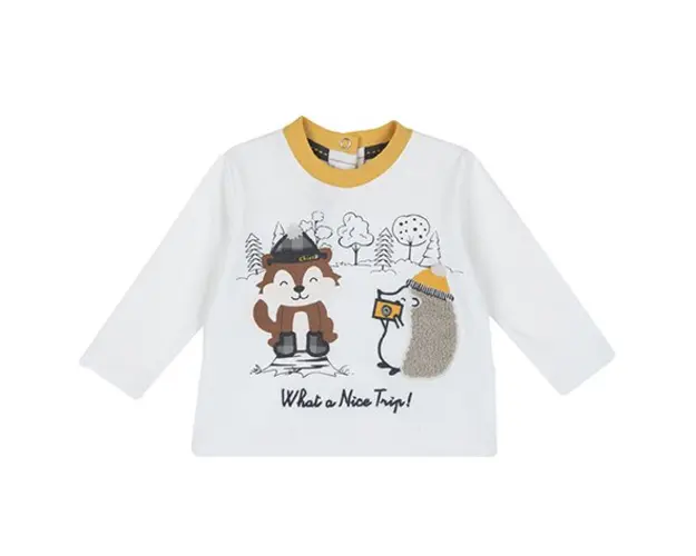 Tricou maneca lunga copii Chicco, 67389-61MFCO, Alb