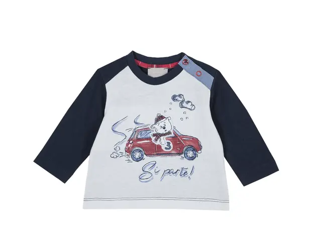 Tricou copii Chicco, maneca lunga imprimeu ursulet, 06803