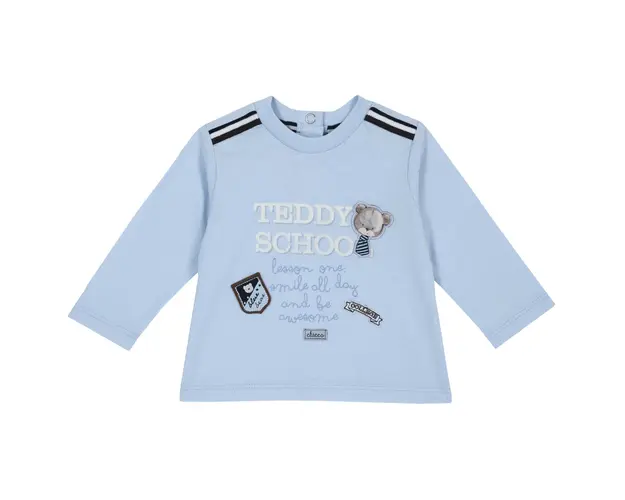 Tricou copii Chicco, maneca lunga, aplicatii cu ursuleti, albastru, 06780