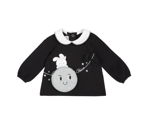 Bluza copii Chicco, negru cu model, 47745