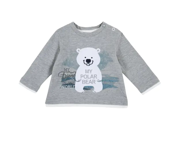 Tricou copii Chicco, maneca lunga, gri inchis, 54492