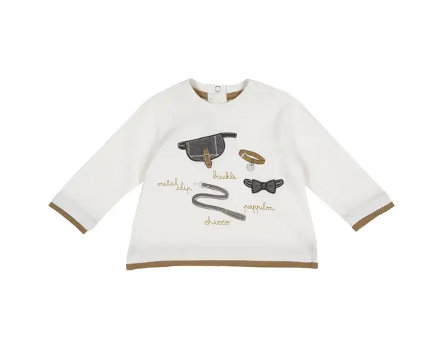 Bluza copii Chicco, alb cu aplicatii, 47597