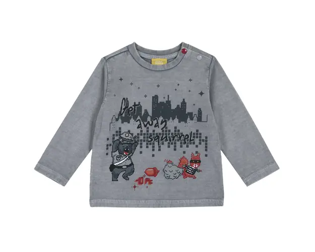 Tricou copii Chicco, maneca lunga, gri, 06758