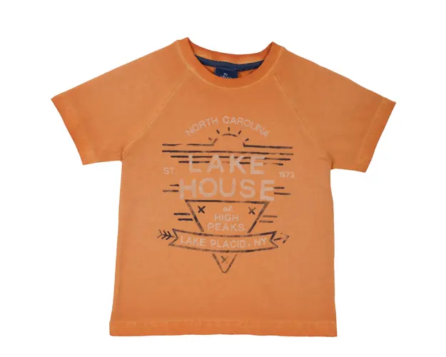 Tricou copii Chicco, maneca scurta, portocaliu cu model, 06689
