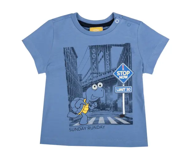 Tricou copii Chicco, albastru cu model, 67239