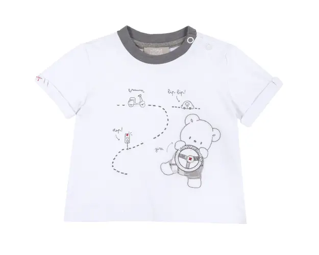 Tricou copii Chicco, maneca scurta, gri, 06945