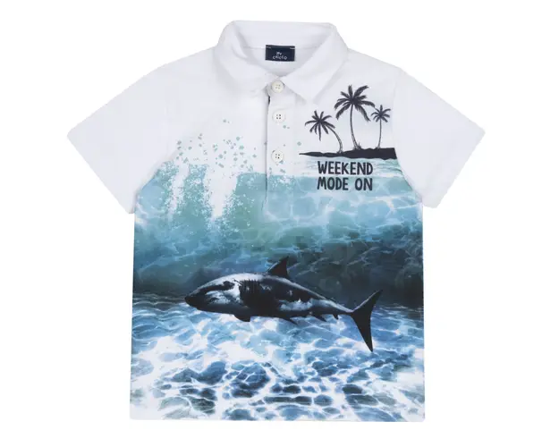 Tricou polo copii Chicco, alb, 33614