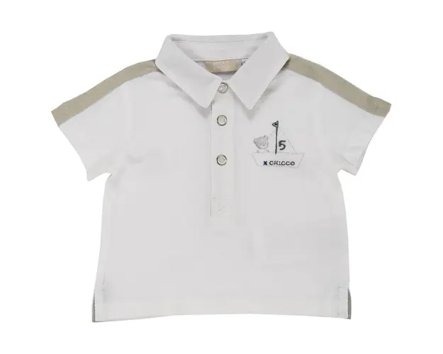 Tricou polo, maneca scurta, copii Chicco, baieti, alb, 33424