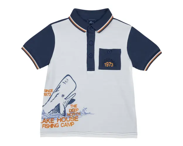 Tricou polo copii Chicco, maneca scurta, albastru, 33499