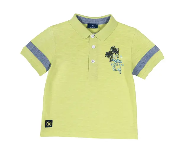 Tricou copii tip Polo, Chicco, guler, verde, 33501