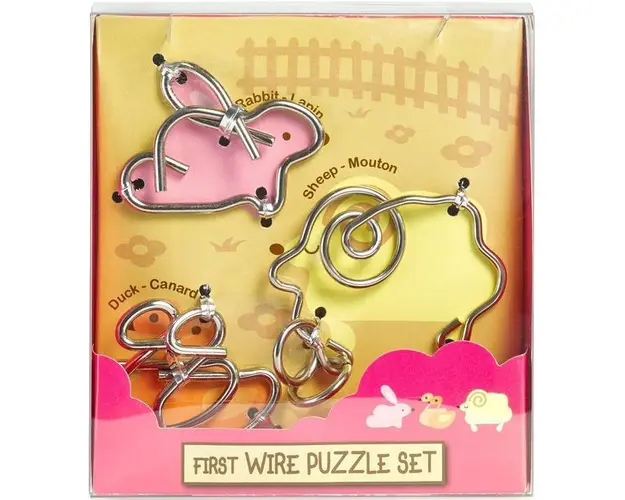 Animale Domestice - Set 3 Puzzle Metalice Eureka, First Wire