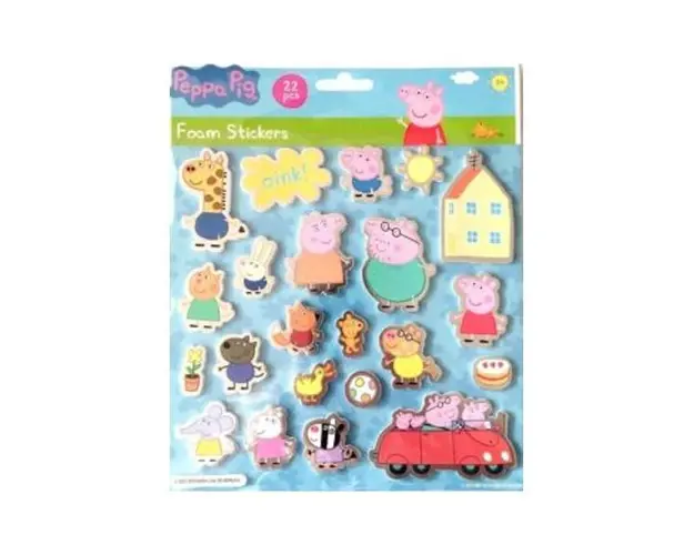 Autocolante cu efect 3D, Peppa Pig, 1 coala, 22 buc, +4 ani