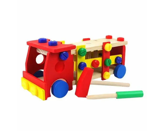 Banc scule copii-Camion din lemn,7Toys