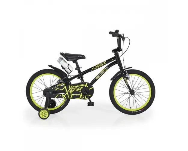 Bicicleta cu roti ajutatoare Byox Pixy Black 18 inch