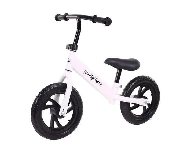 Bicicleta pentru incepatori cu echipament protectie, Fara pedale, Pentru copii intre 2 - 5 ani, Alba