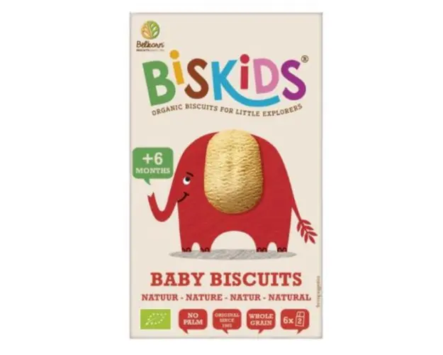Biscuiti Eco Biskids Baby pentru bebelusi +6 luni, Belkron, 120 g