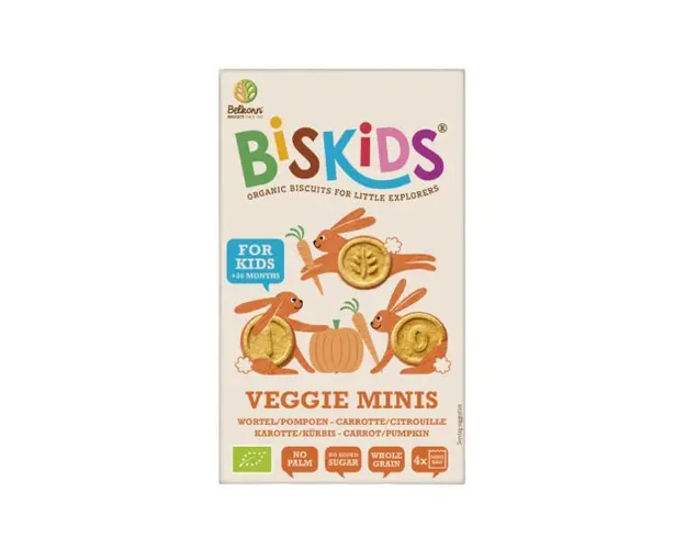 Biscuiti Eco Biskids fara zahar cu morcov pentru copii +36 luni, Belkron, 120 g