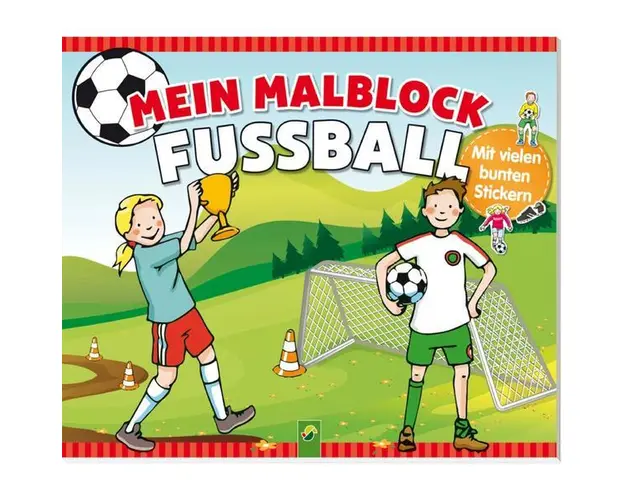 Bloc de colorat, pentru copii, Fotbal, cu 6 afise uriase si stickere, +4 ani