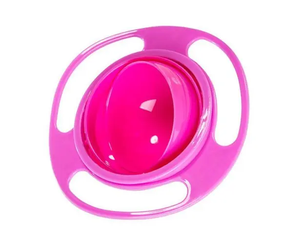 Bol rotativ 360&deg; cu protectie anti-varsare pentru copii si bebelusi, roz