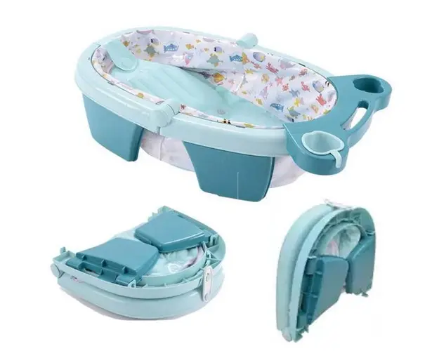 Cadita pliabila si gonflabila Practik Bleu - Bebeking