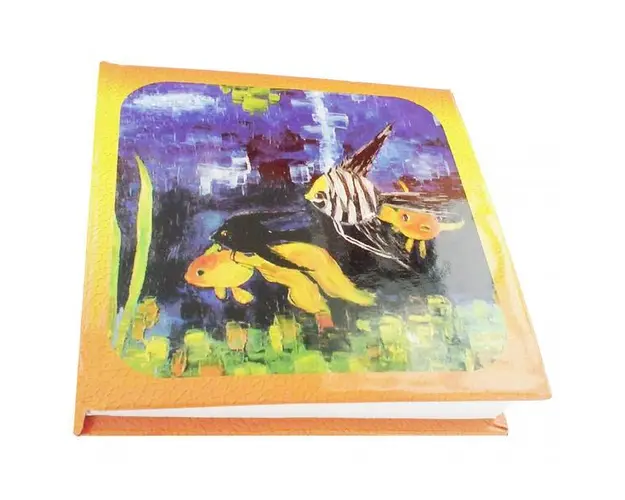 Carnet cartonat Acvatic 10 x 10 cm, 100 foi, 50 dictando cu inimioara, 50 foi albe