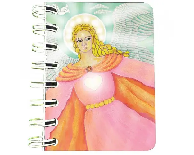 Carnet cu spira Arhanghelul Chamuel, 7 x 10 cm, 75 foi veline