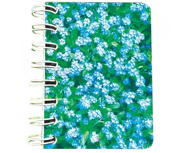 Carnet cu spira Flori de nu-ma-uita, 7 x 10 cm, 75 foi veline