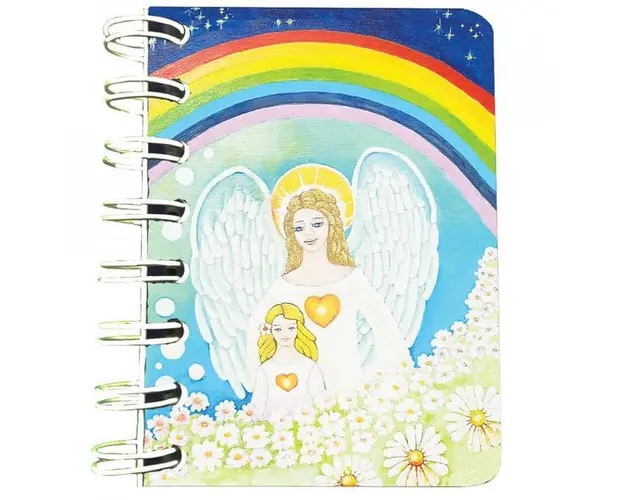 Carnet cu spira ingerul pazitor, 7 x 10 cm, 75 foi veline