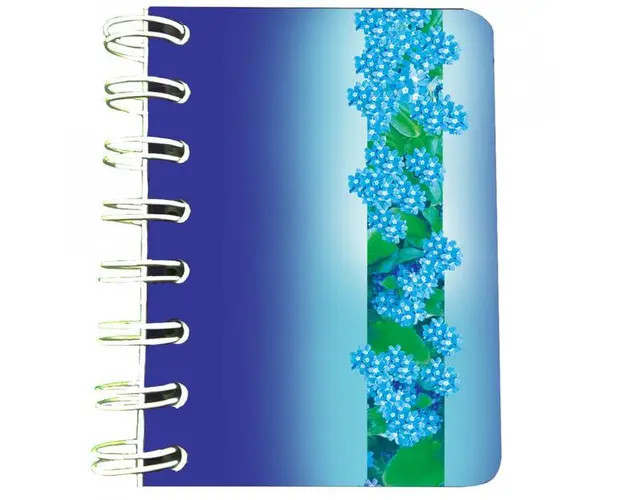 Carnet cu spira Nu-ma-uita albastru, 7 x 10 cm, 75 foi veline