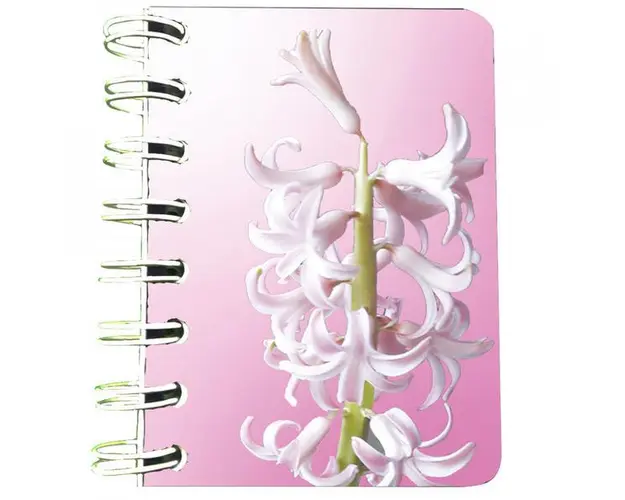 Carnet cu spira Zambila roz, 7 x 10 cm, 75 foi veline