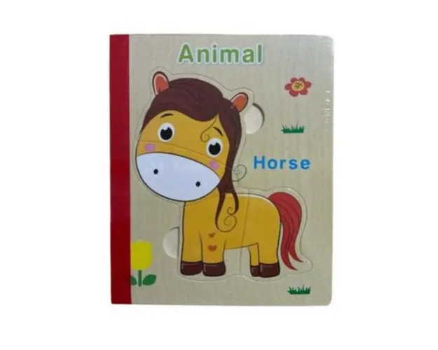 Carte 6 puzzle din lemn - Animale, 7Toys
