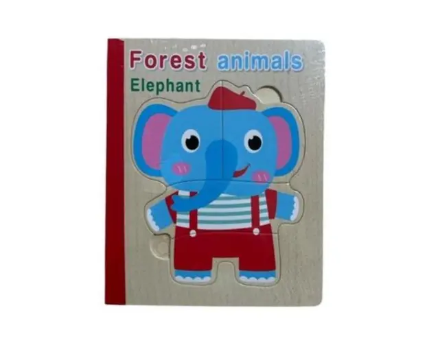 Carte 6 puzzle din lemn - Animalele Salbatice, 7Toys