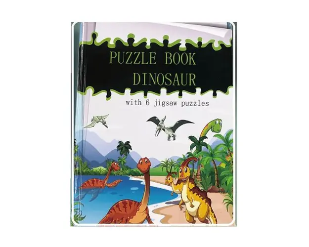 Carte educativa cu 6 puzzle-uri - Lumea Dinozaurilor - 72 piese, 7Toys