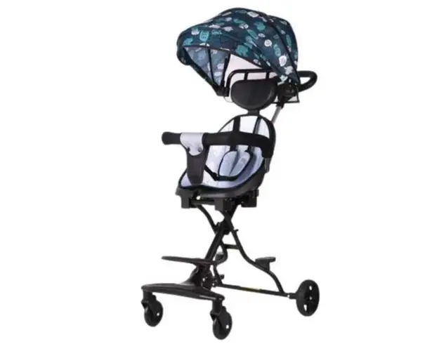 Carucior pliabil, Sport, Albastru, Cu copertina pentru protectie UV detasabila
