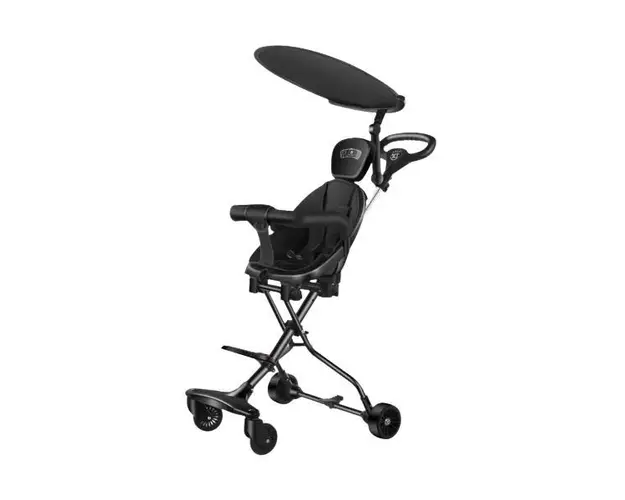 Carucior sport pliabil, Negru, Cu copertina pentru protectie UV detasabila