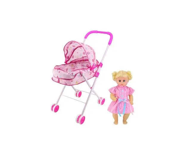 Carucior tip landou cu papusa Mellisa Bebeking