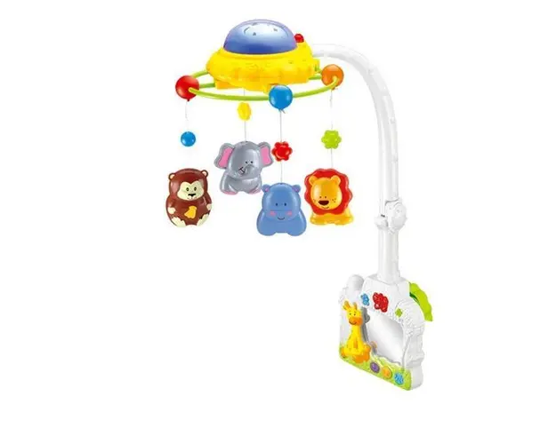 Carusel muzical cu proiector si telecomanda Wild Friends