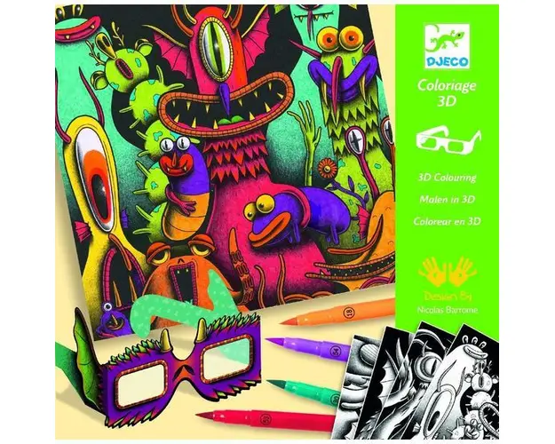 Coloriage 3D. Atelier de colorat 3D