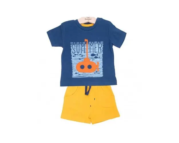 Compleu baieti Submarine, tricou si pantaloni scurti,12 luni si 18 luni