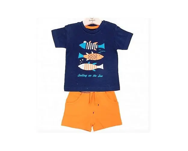 Compleu baieti Sailing, tricou si pantaloni scurti,12 luni