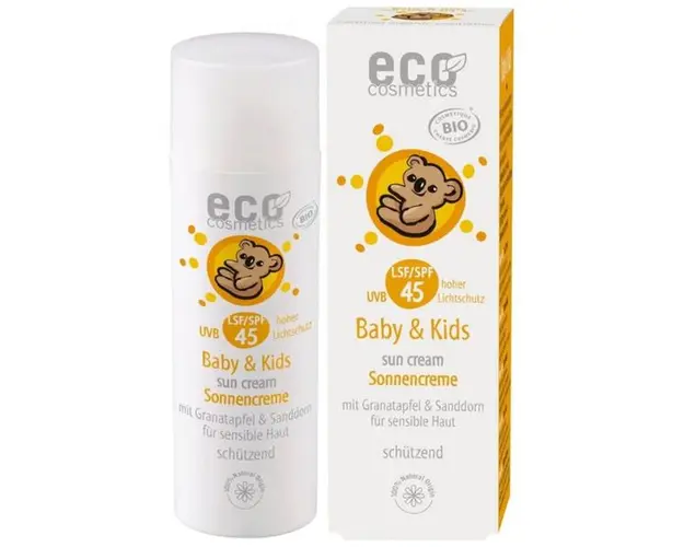 Crema Bio pentru Protectie Solara Minerala Bebe si Copii SPF45 Eco Cosmetics, 50 ml