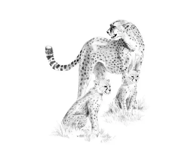 Crochiu incepatori-Cheetah cu pui 22x29 cm