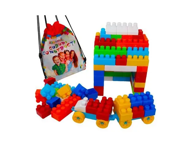 Cuburi constructii in rucsac, 320 piese/570g, 7Toys